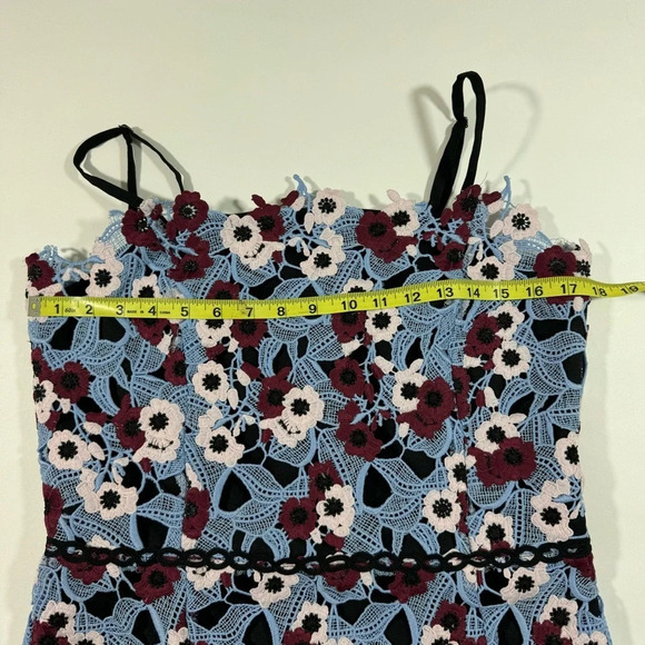 Adelyn Rae Harlow Lace Sheath Dress Blue And Wine - Picture 6 of 8